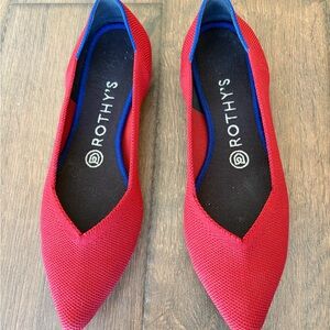 Rothy’s the point flats shoes Red size 7.5